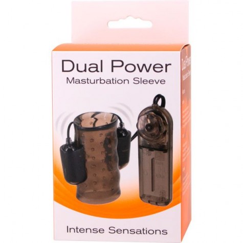 Дымчатая насадка-мастурбатор DUAL POWER MASTURBATION SLEEVE