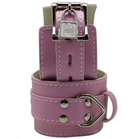 Розовые регулируемые наручники с фиксацией на карабинах